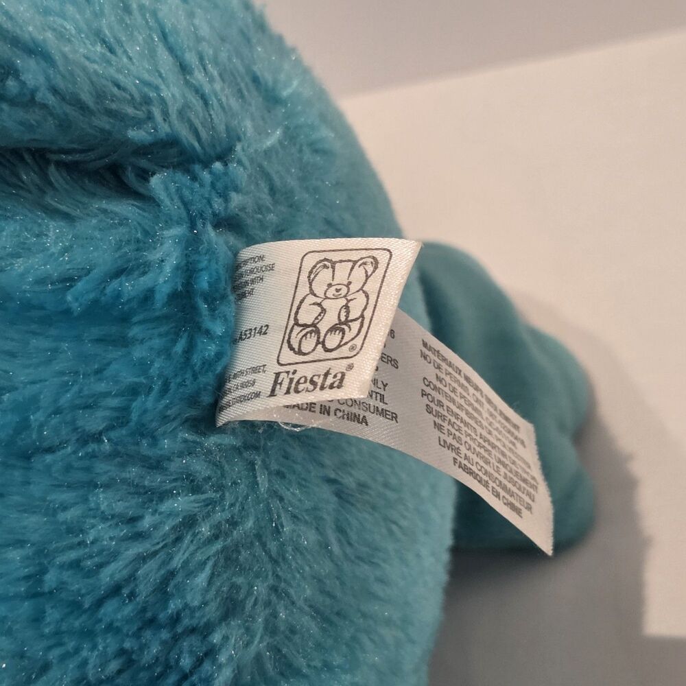 Fiesta Toys Large 17 inch Fuzzy Penguin Plush Animal Blue Aqua White - Picture 5 of 6